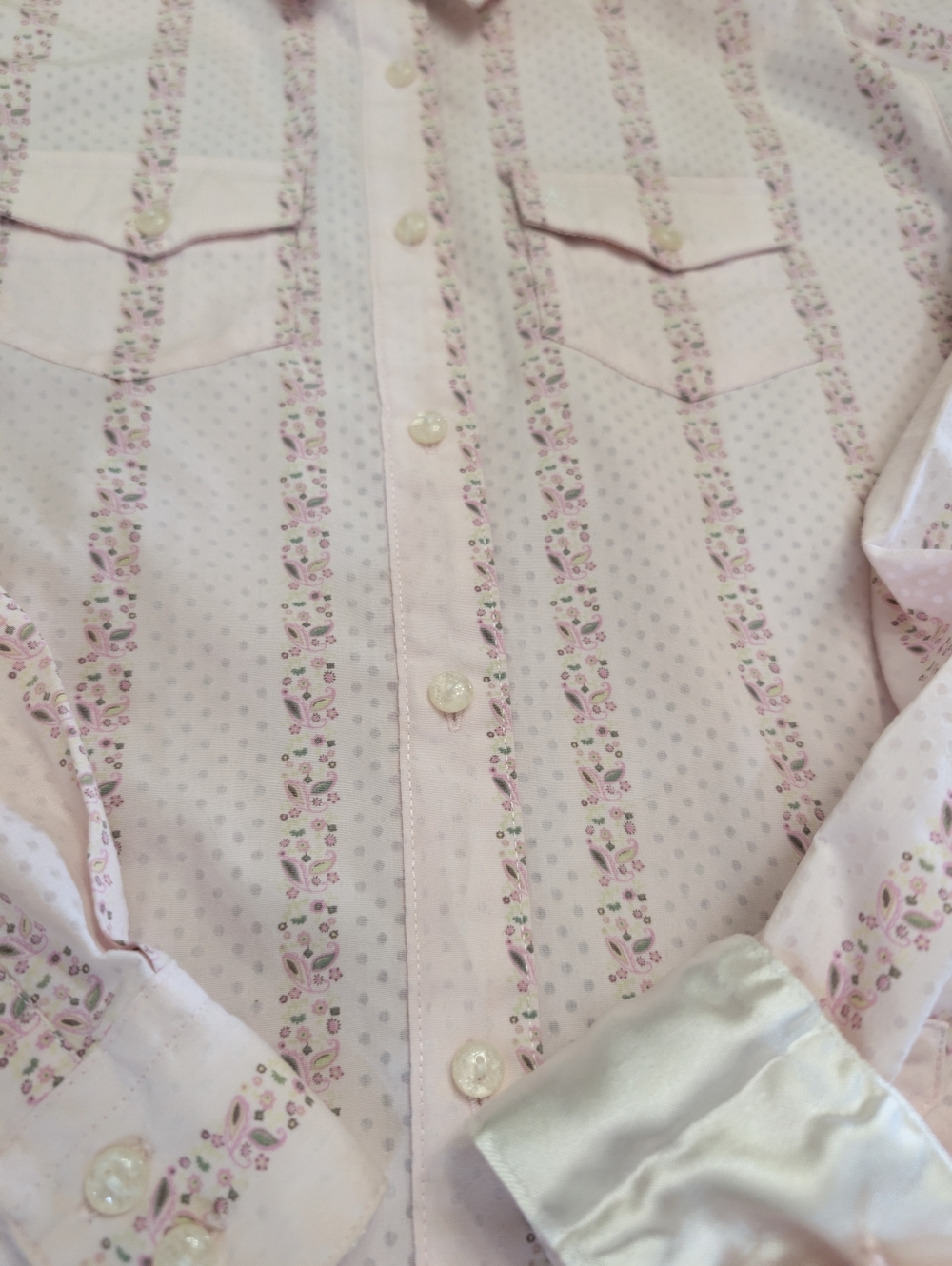 Aura By Wrangler Women's Vintage Punchy Lightweight Pearl Button Blouse Small - Picture 6 of 6